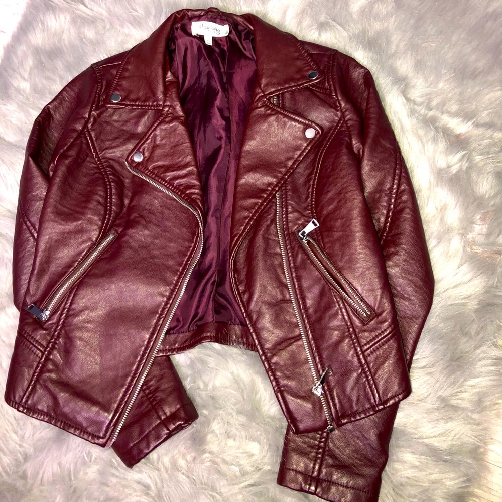 Maroon Leather Jacket